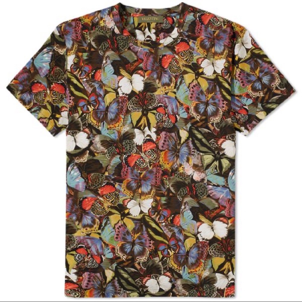 Valentino men’s Butterfly Camo Tee